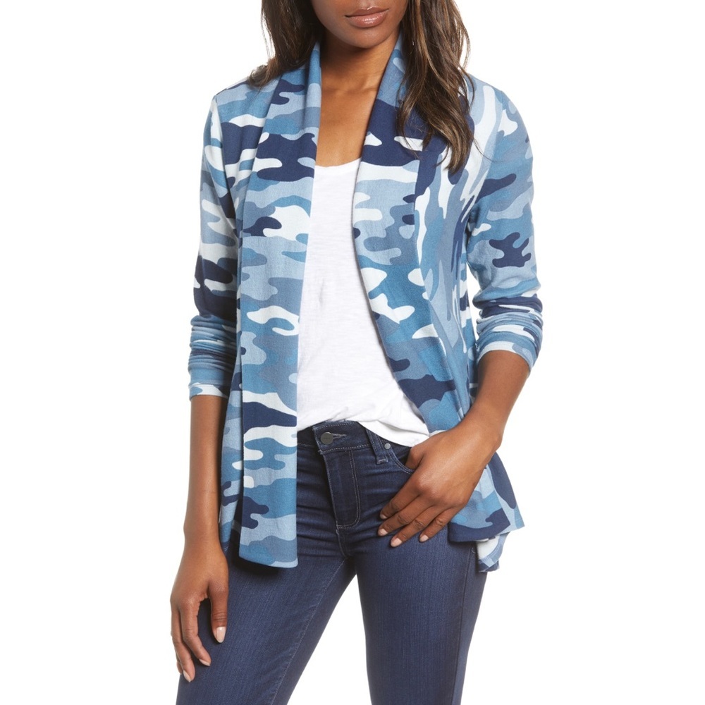 Gibson CAMO PRINT OPEN CARDIGAN 💙IN STORES💙